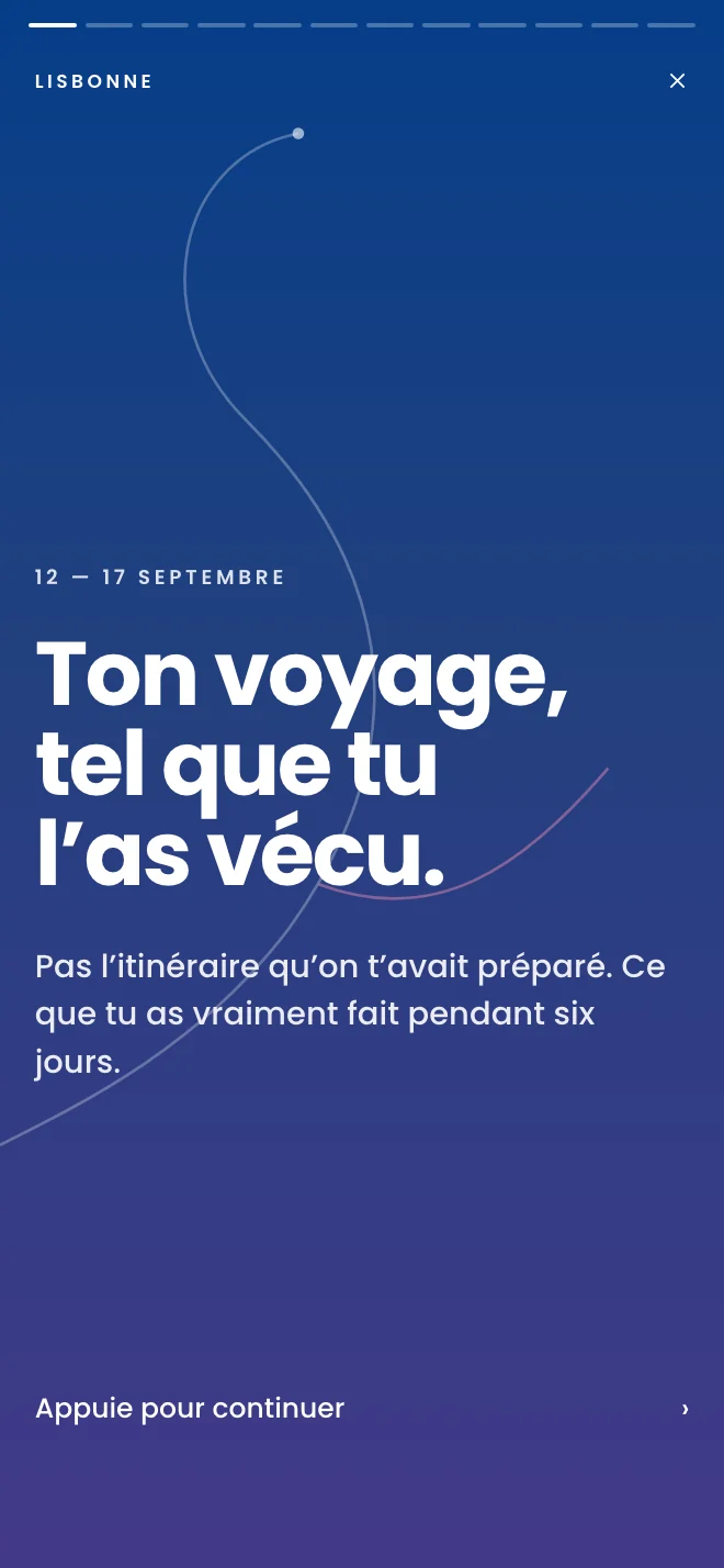 Récapitulatif : ouverture du voyage